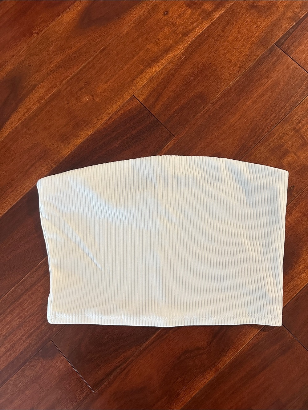 Madewell White Ribbed Strapless Tube Top